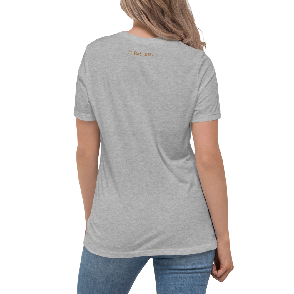 Girl Walking Dog (Embroidered) - Women's T-Shirt (multiple colors available)